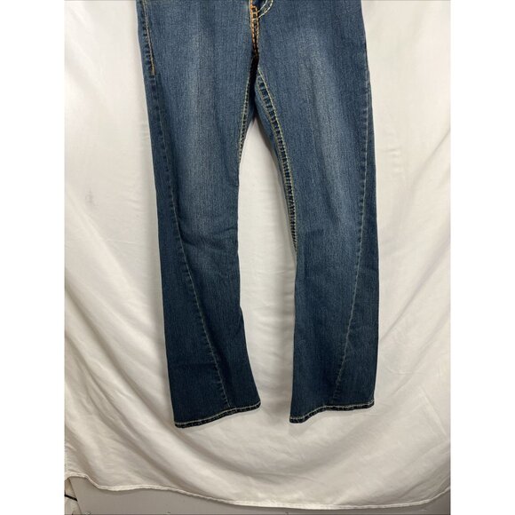 True Religion Vintage Joey Low Rise Flared Embroidered Jeans Womens Size 28 - Picture 3 of 13